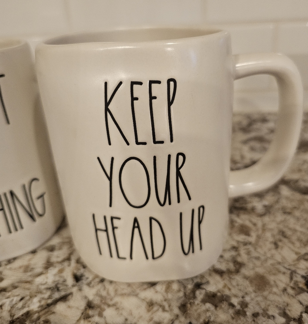 Rae Dunn Motivational Set "Keep Your Head Up "Stregth" "Mindset Is Everything" - Picture 2 of 5